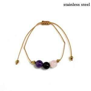 Bracelet en pierre naturelle avec perles de verre colorées, bijoux astrologiques, option d'expédition prioritaire professionnelle, prise en charge des lots mixtes - Product Image 3