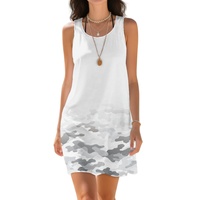 Robe de plage pour femme imprimée sur mesure, motif camouflage requin en polyester et élasthanne pour l'Europe, l'Océanie et l'Amérique du Nord