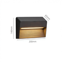 Lampe murale extérieure moderne rectangulaire en aluminium noir, étanche, pour jardin, escalier, véranda, patio, cour, villa