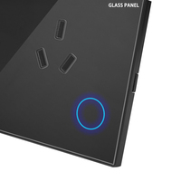 KLASS SAA AU Standard Verre Trempé Intelligent Points d'Alimentation Contrôlés par Wifi Double Interrupteur Tactile en Verre Prise Murale