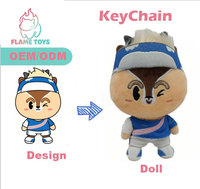 Porte-clés personnalisé en peluche mini renard - Super doux, pendentif de sac à dos anime, fonction anti-stress, service OEM personnalisable