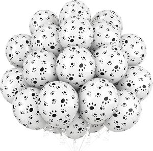 Palloncini Stampati con Zampe di Cane, Mucca e Pallone da Calcio, Palloncini in Lattice Carini a Tema Cane e Mucca per Feste dei Bambini, Decorazioni di <span class=keywords><strong>Compleanno</strong></span> a Tema <span class=keywords><strong>Fattoria</strong></span> in Bianco e Nero - Product Image 1