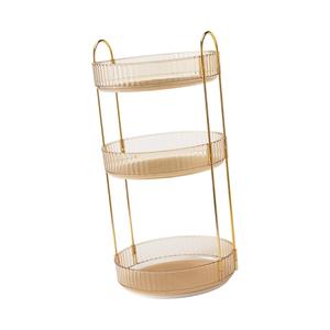 Organizer per il trucco in oro a 3 strati porta frutta per tavolo da bagno da scrivania - Product Image 3