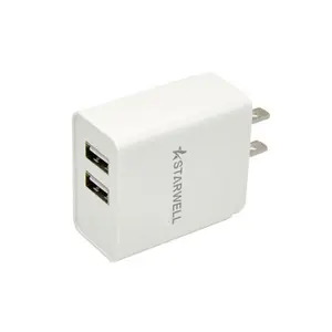 Adaptor pengisi daya usb ganda 5V 2,4 a US/EU/UK