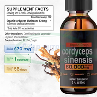 Ausreson OEM Gouttes d'extrait de champignon Cordyceps Sinensis pour la santé, Compléments alimentaires détoxifiants à base de plantes, Liquide oral de Cordyceps pour la santé