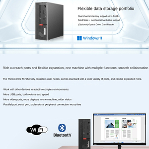 Hiệu suất cao Lenovo ThinkCentre m755e Intel Core I5-12400 8GB DDR4 256GB SSD + 1TB HDD nhỏ nhỏ PC kinh doanh Máy tính để bàn máy tính - Product Image 3