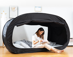 Letto Tende Interni Pop Up Portatile Telaio Tende Traspirante Grigio Cottage Spazio <span class=keywords><strong>di</strong></span> Privacy Queen Size Sacco A Pelo Tende - Product Image 3