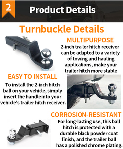 Nouvel état utilisé pour les pièces d'essieu et de suspension de remorque 4X4 récepteur de montage d'attelage de boule de remorque en acier forgé tout-terrain - Product Image 6