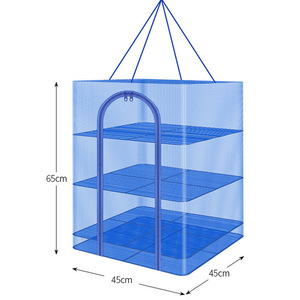 Multifunctional Fish Drying <strong>Net</strong> Cover Foldable Anti-Fly Thickened Monofilament <strong>Nylon</strong> <strong>Mesh</strong> Knotless Drying Cage Vegetables - Product Image 3