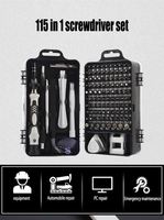 Kit d'outils à vis pour réparation et démontage de montres mobiles, outil manuel multifonctionnel en acier allié, jeu de tournevis 115-en-1