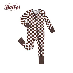 Newborn Summer Bamboo Romper Custom Organic Fabric Pajamas for Baby Boys 0-3 Months