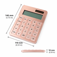 Calculatrice en acrylique rose doré, calculatrice de bureau avec grand écran LCD, pour la maison, l'école et le bureau