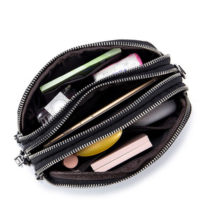 Mini bandolera de un solo hombro para mujer de cuero genuino de alta calidad, bolso de moda para teléfono móvil con cierre de cremallera para mamá - Product Image 2