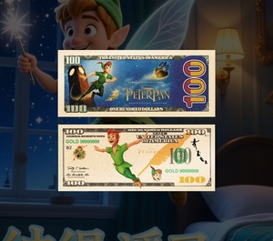 ธนบัตรปี 2026 อเมริกา ปีเตอร์แพน ชุบทอง 24K สำหรับเป็นของขวัญ - Product Image 1