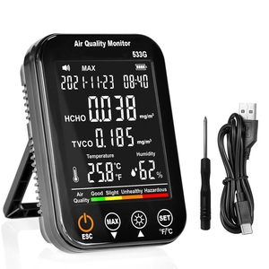 Analyseur de qualité de l'air intérieur Holdpeak Hp-533g, moniteur numérique de la pollution atmosphérique avec test de HCHO, TVOC, température et humidité - Product Image 1