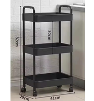 Chariot utilitaire pliable à 3 niveaux de haute qualité, moderne, en plastique, pour le stockage des légumes et des fruits