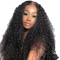 Perruque péruvienne mongole 13x4 Afro crépus bouclés HD dentelle suisse transparente avant 10a perruque de cheveux humains naturels vierges bruts avec des cheveux de bébé