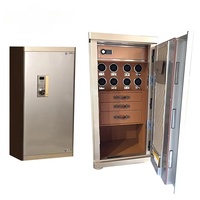 Eonluxe Boîtier de rangement et de présentation en métal pour montres mécaniques à remontoir automatique, 8 emplacements, 3 tiroirs, avec serrure à empreinte digitale, pour collection de bijoux