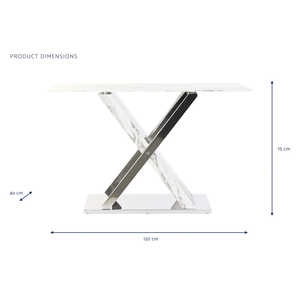CONSOLA DE ACERO Y CRISTAL 120X40X75 ACABADO IZQUIERDO DE MÁRMOL - Product Image 6
