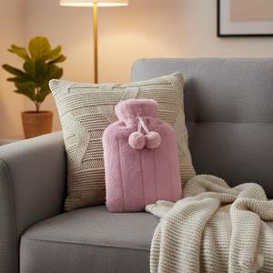 Bouteille d'eau chaude en PVC avec housse en peluche motif dessin animé mignon, vente en gros, pour l'hiver - Product Image 2