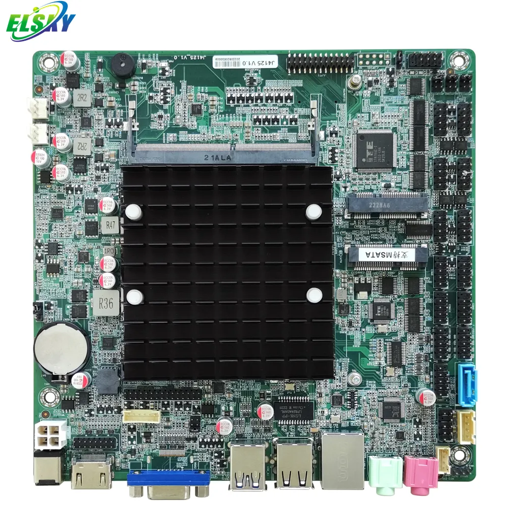 Elsky Merk M415f Fanless Thin Mini-Itx Moederbord Ondersteuning Intel Gemini Lake Processors J4125 4 Cores 3xrs485 Edp Lvds 2Xlan