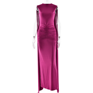 Vestido de Noche Largo para Mujer, Espalda Descubierta, Corte Entallado, Cintura Natural, Diseño con Recortes, Elegante, para Fiesta - Product Image 5