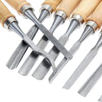12 pièces ensemble d'outils de sculpture sur bois ciseaux à bois pleine grandeur couteau en bois Kits de gouge ciseau à sculpter en acier au carbone
