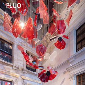 Tùy chỉnh siêu lớn màu đỏ hiện đại treo hoa Đèn chùm trang trí - Product Image 2