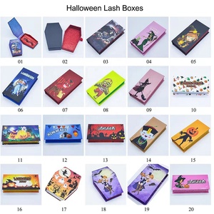 Cajas de pestañas de ataúd de Halloween personalizadas Embalaje de laminación negro mate Proveedor mayorista - Product Image 3