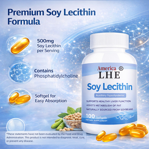 Complément de lécithine de soja de haute qualité favorisant le métabolisme des graisses – Gélules de lécithine de soja pour adultes pour la santé - Product Image 1
