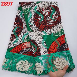 2897 di alta qualità Ankara stampa ricamato pizzo cera vendita calda tessuto africano Ankara con pietre ricamo tessuto cera chimica - Product Image 3