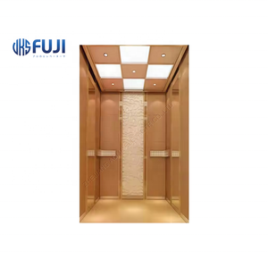 Moderno 1600Kg VVVF <span class=keywords><strong>Ascensor</strong></span> de pasajeros Cabina Titanio Lujo Gearless 630kg/1,0 m/s Color dorado Hotel <span class=keywords><strong>Ascensor</strong></span> de pasajeros <span class=keywords><strong>Precio</strong></span> barato - Product Image 3