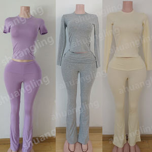 Ropa de salón para mujer, ropa informal personalizada para mujer, mallas suaves de Yoga, pantalones plegables, pantalones ajustados para mujer, pantalones acampanados, conjunto de salón - Product Image 6