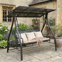Fauteuil suspendu en métal moderne Meiqi pour jardin, patio et balcon - Chaise suspendue à séchage rapide pour 3 personnes avec coussin