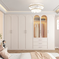 Armoire de villa en bois massif pour chambre à coucher, style crème français moderne et luxueux, sur mesure, multifonctionnelle et écologique