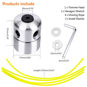 Tête de coupe d'herbe en aluminium avec 4 lignes Tête de débroussailleuse Accessoires de tondeuse à gazon Tête de coupe - Product Image 3