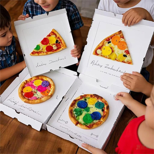 Trẻ Em Tự Làm Trống Bánh <span class=keywords><strong>Pizza</strong></span> Hộp Kit-Không-Độc Hại Trắng Craft Hộp Cho Sinh Nhật Bên Hoặc Trường Nghệ Thuật, Sơn & Thiết Kế Riêng của Bạn Bánh <span class=keywords><strong>Pizza</strong></span> Hộp - Product Image 5