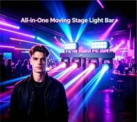 Barre de lumière de scène mobile portable 4x40W RGBW avec effet faisceau laser DMX512 pour DJ, discothèque et soirée