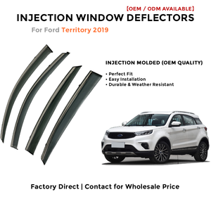 แผ่นบังลมหน้าต่างสำหรับ Ford Territory 2019 ชุดกันฝน แผ่นบังลมข้าง ป้องกันลม อุปกรณ์ตกแต่งรถยนต์ - Product Image 2