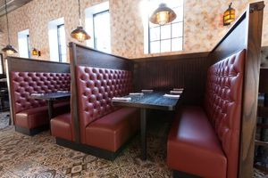 Thương mại căng tin đồ nội thất thức ăn nhanh gian hàng gỗ chỗ ngồi bàn ăn Ghế Nhà Hàng sofa bộ - Product Image 5