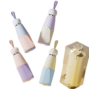 Promotion Nouveau Parapluie de poche pliant anti-UV en gel noir, mini capsule, 6K, 5 plis, pour le soleil et les voyages en extérieur - Product Image 1