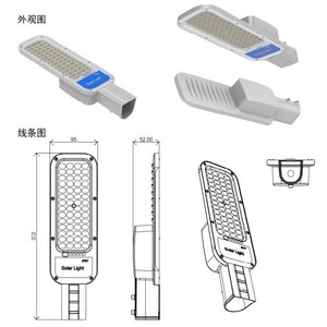 ไฟถนนพลังงานแสงอาทิตย์ 100LED อลูมิเนียมอัลลอยด์ โมโน ซีเซลล์โซลาร์เซลล์ ติดผนัง ไฟส่องสว่างภายนอกอาคาร - Product Image 2