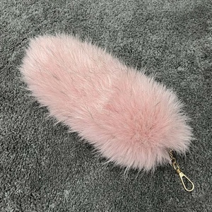 Kawaii portachiavi in peluche con pelliccia di <span class=keywords><strong>animale</strong></span> volpe e code pelose portachiavi soffice coda di procione portachiavi per auto morbido Pom Pom portachiavi borsa da donna decorazione - Product Image 2