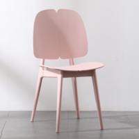 Chaise de salle à manger en polypropylène rose moderne de style nordique pour café, mobilier d'usine en gros