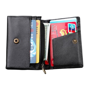 Wholesale Genuine Leather Customized Leather ID Credit <b>Card</b> Holder Wallet - Product Image 3