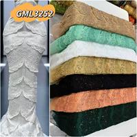 Tissu en dentelle de velours africain de luxe 2026 avec perles, dernière mode, broderie florale 3D, dentelles nigérianes pour mariage et fête