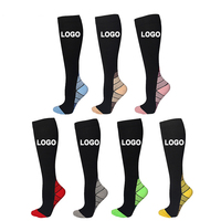 Chaussettes de sport équestres et cyclistes professionnelles à haute élasticité, compression personnalisée 20-30 mmHg, pour jeunes et adultes, unisexe, avec logo sous le pied