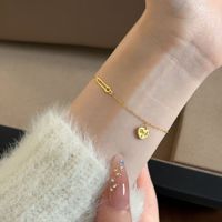 Bracelet SPJ tendance en argent sterling 925 avec initiale en forme de cœur, chaîne à maillons trombone, design unique, bijou pour femme