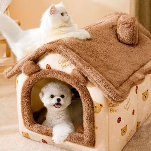 Cama para Mascotas con Diseño de Casa de Osito, con Forro Polar Ártico y Relleno de Poliéster, Acolchado de Esponja Suave, Cama de Moda con Diseño de Dibujos Animados para Perros y Gatos - Product Image 2