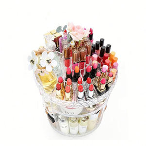 調節可能な多機能クリアアクリルメイクアップ化粧品ジュエリー収納360度回転メイクアップオーガナイザー - Product Image 5